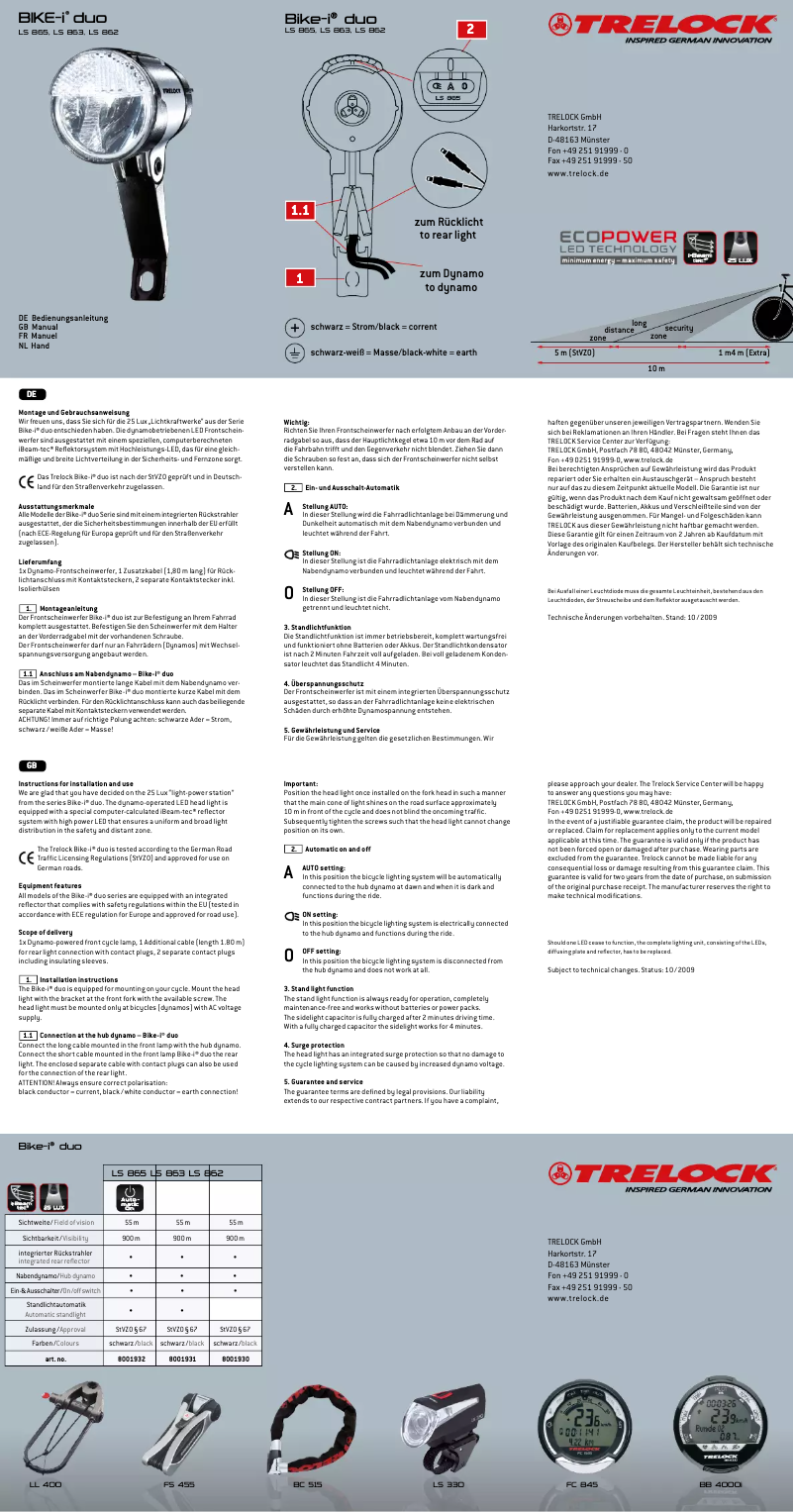 Image de la première page du manuel de l'appareil LS 862