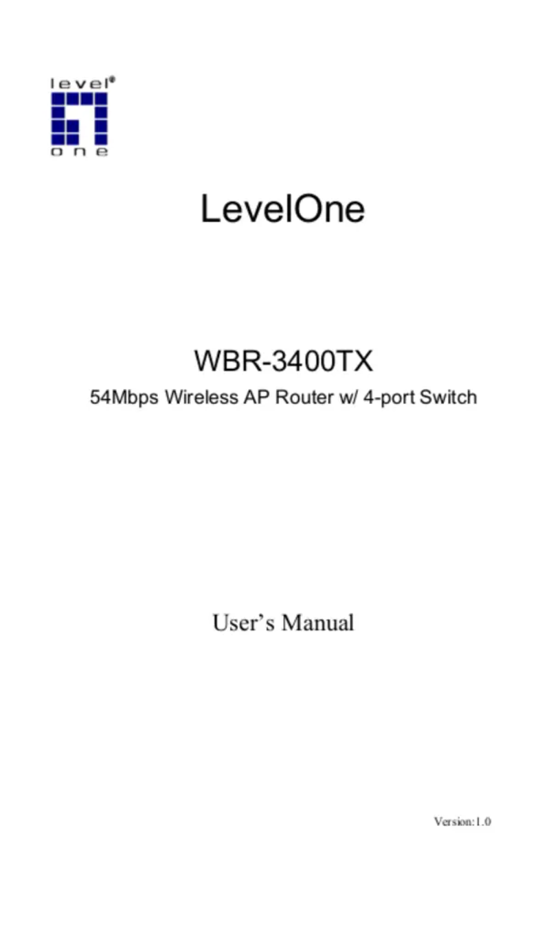 Page n°1 - Manuel utilisateur LevelOne WBR-3400TX