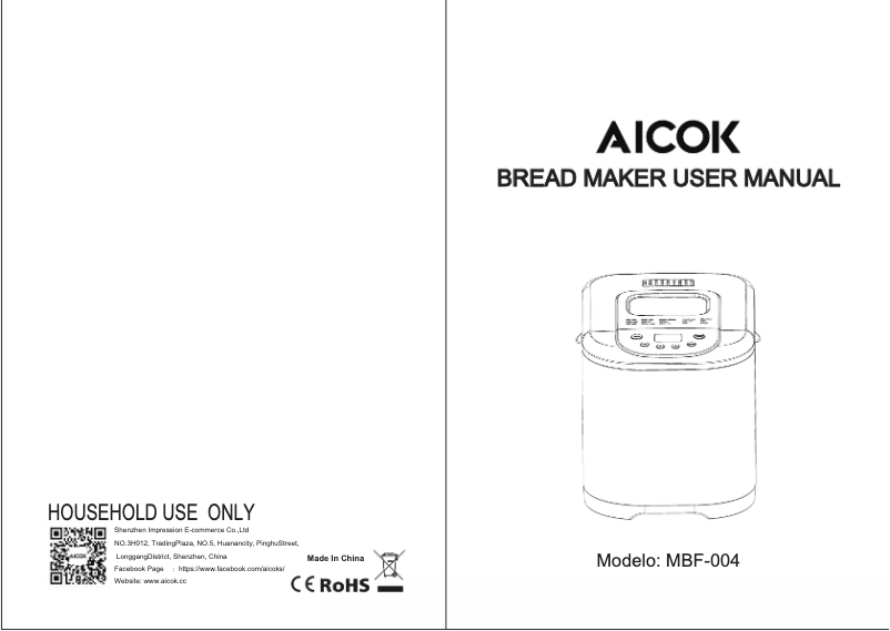 Page 1 de la notice Manuel utilisateur Aicok MBF-004