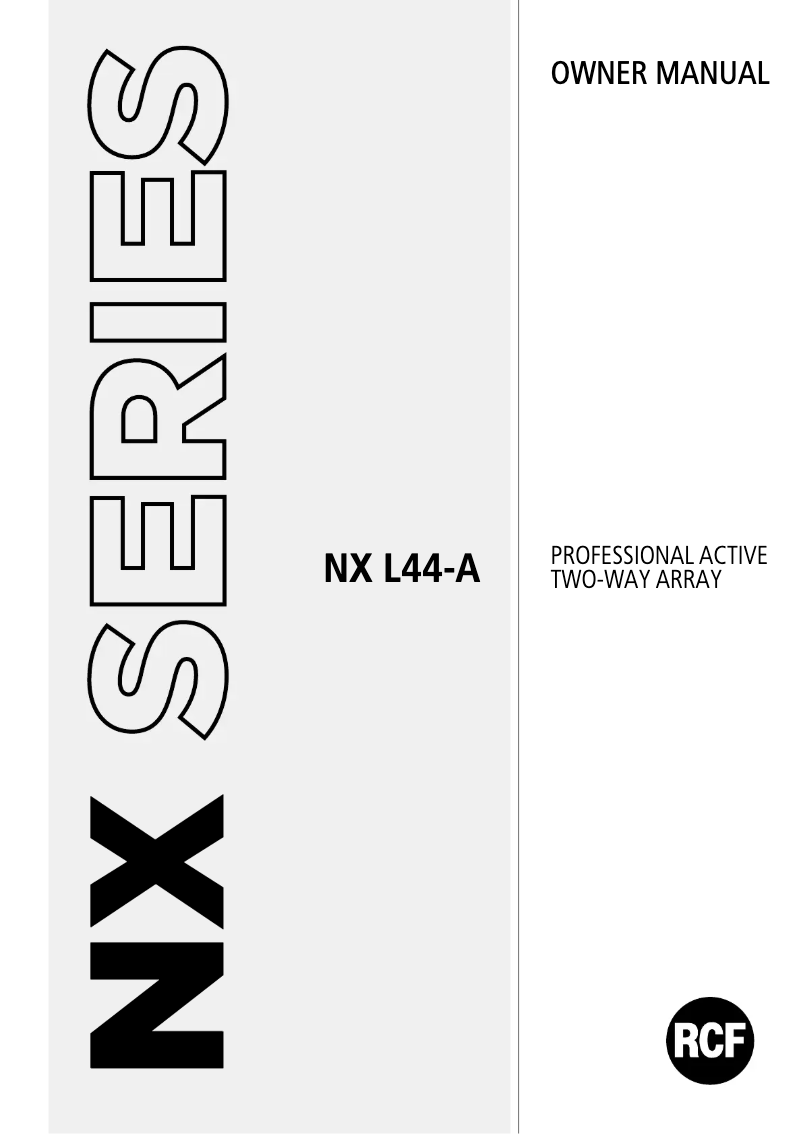 Image de la première page du manuel de l'appareil NXL 44-A