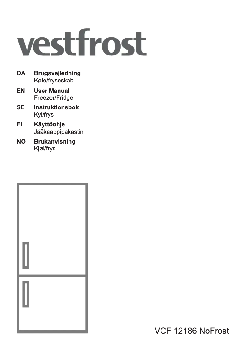 Page 1 de la notice Manuel utilisateur Vestfrost VCF 12186 NOFROST
