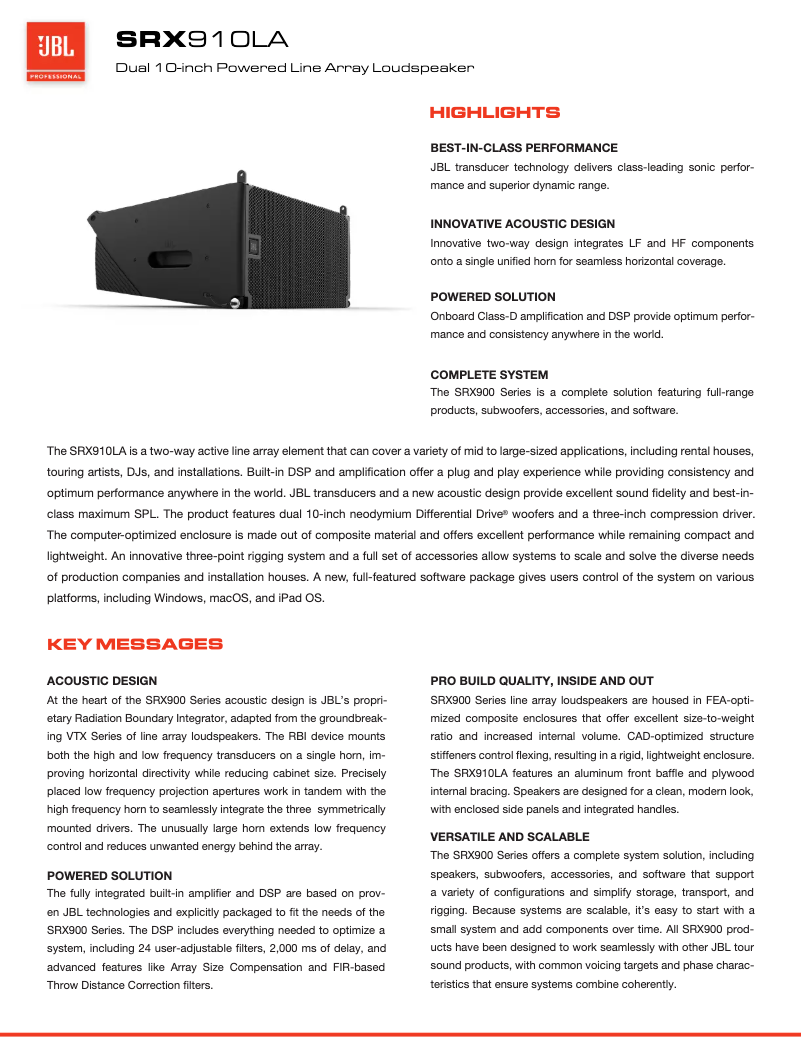 Image de la première page du manuel de l'appareil SRX910LA