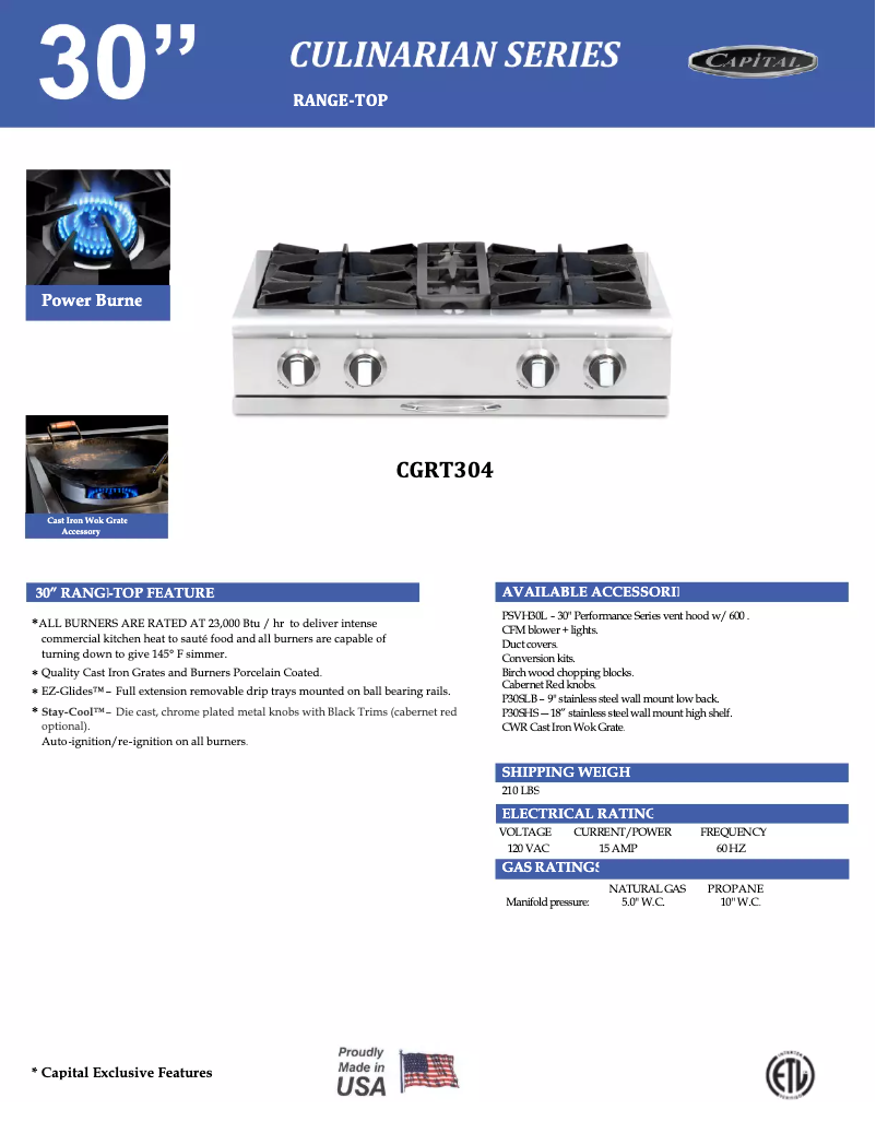 Page 1 de la notice Guide d'installation Capital CGRT304L