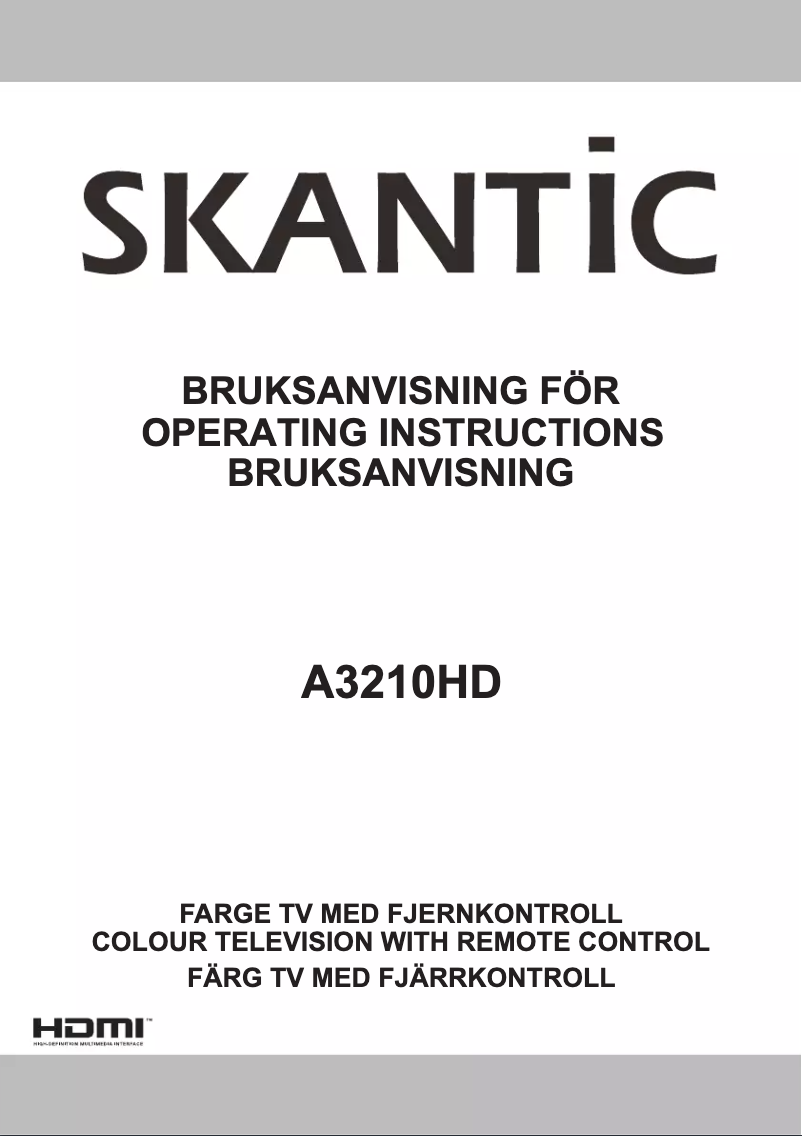 Page 1 de la notice Manuel utilisateur Skantic A3210HD