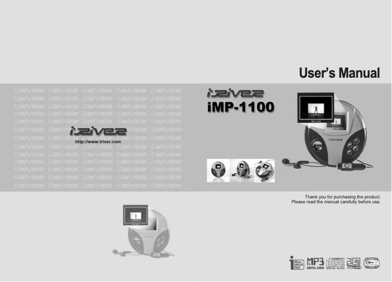 Page n°1 - Manuel utilisateur iRiver iMP-1100
