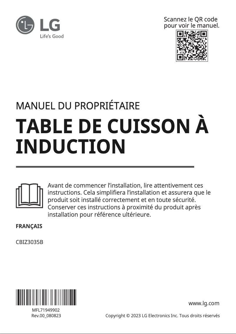 Page n°1 - Manuel utilisateur LG CBIZ3035B