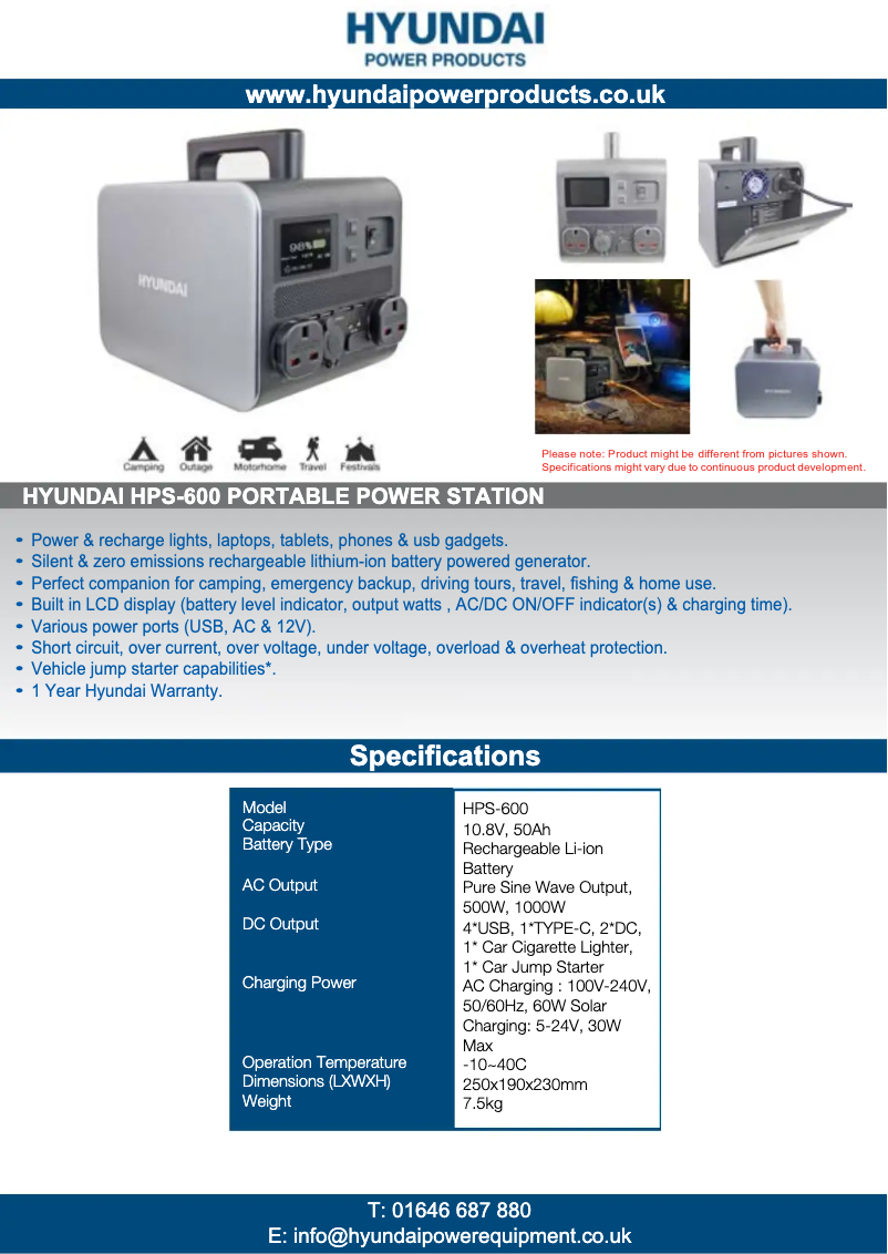 Imagen de la primera página del manual del dispositivo HPS-600