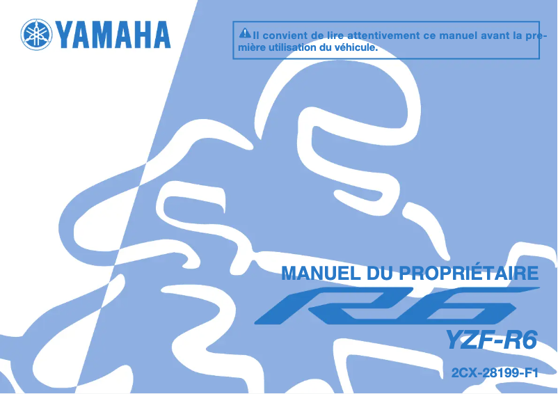 Image de la première page du manuel de l'appareil YZF-R6 (2015)