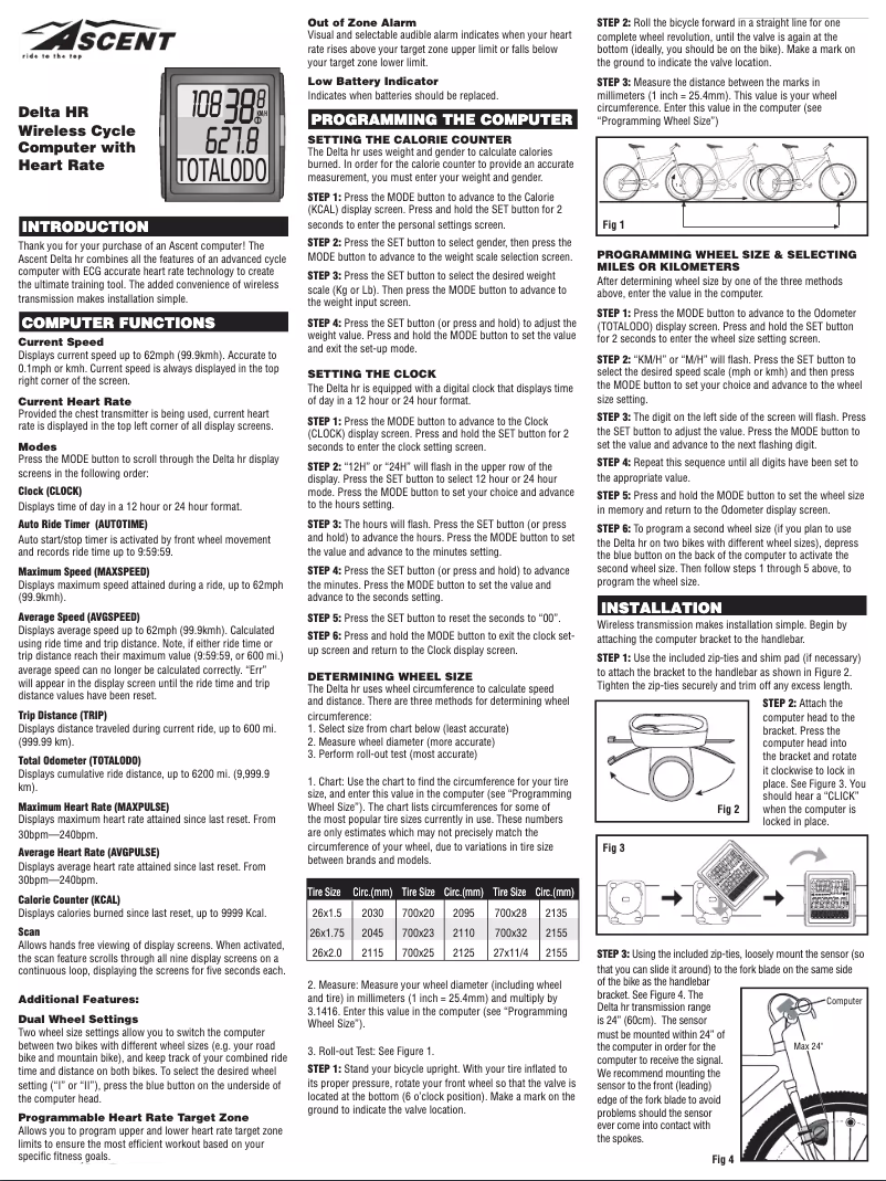 Page n°1 - Manuel utilisateur Ascent Delta HR