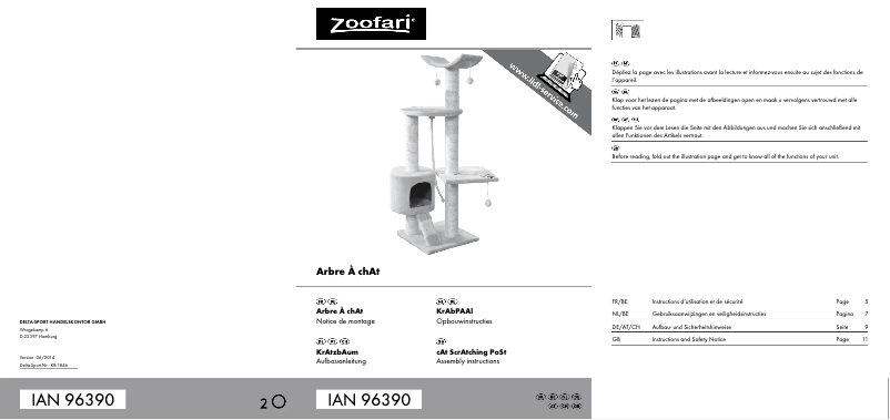Page 1 de la notice Manuel utilisateur Zoofari IAN 96390