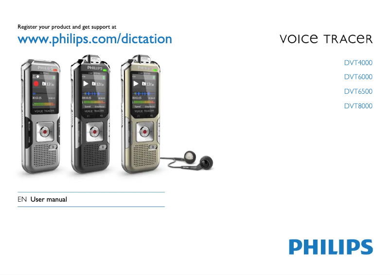 Page 1 de la notice Manuel utilisateur Philips Voice Tracer DVT8000