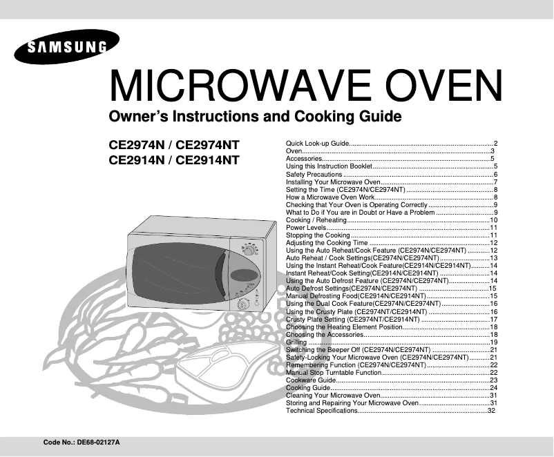 Page 1 de la notice Manuel utilisateur Samsung CE2914NT