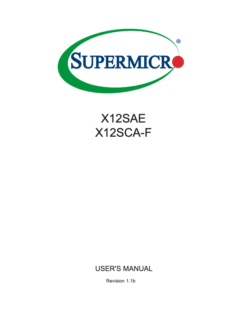 Page n°1 - Manuel utilisateur Supermicro X12SAE