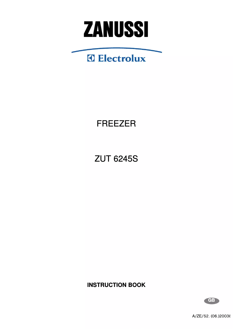 Page n°1 - Manuel utilisateur Zanussi-Electrolux ZUT6245S