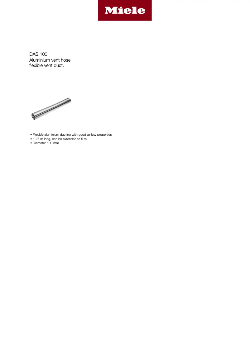 Página 1 del manual Manual de usuario Miele DAS 100