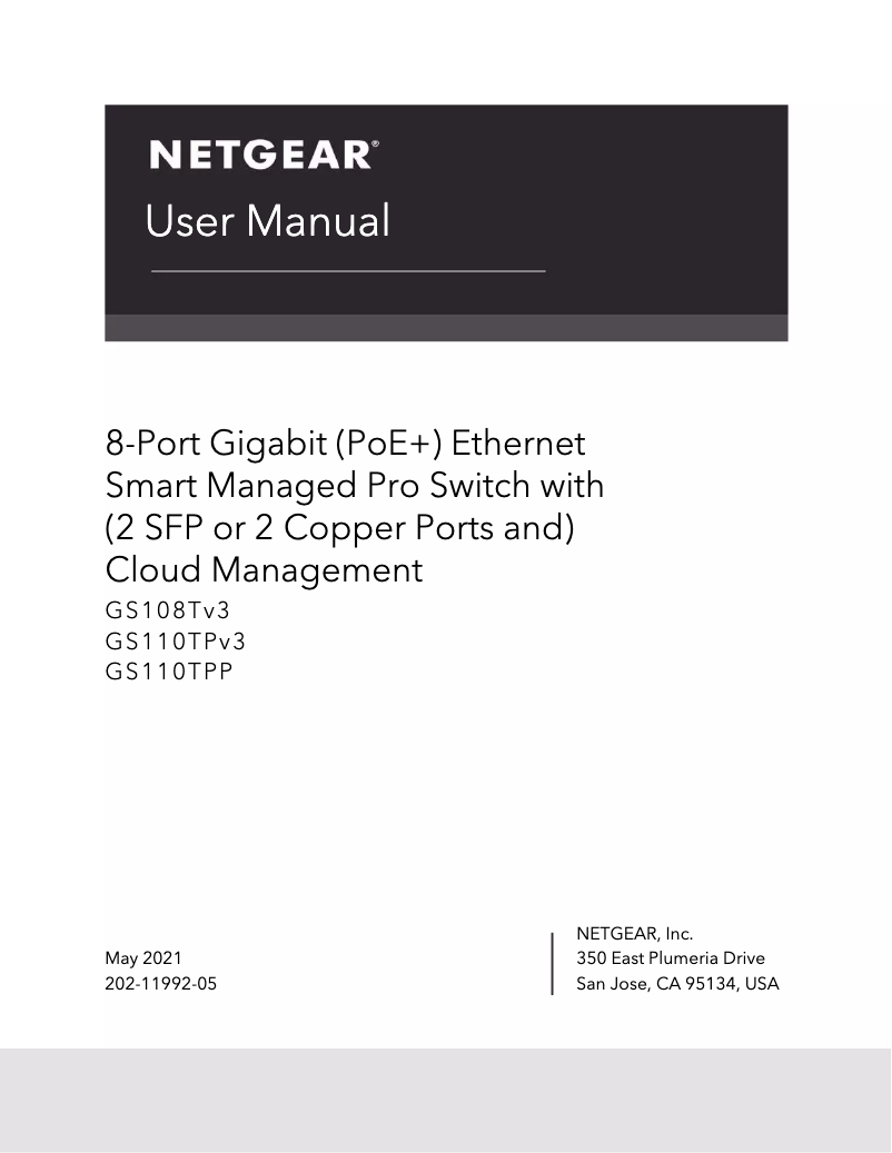 Page n°1 - Manuel utilisateur Netgear GS110TPP