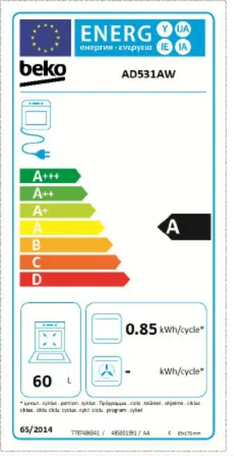 Page 1 de la notice Manuel utilisateur Beko AD531A