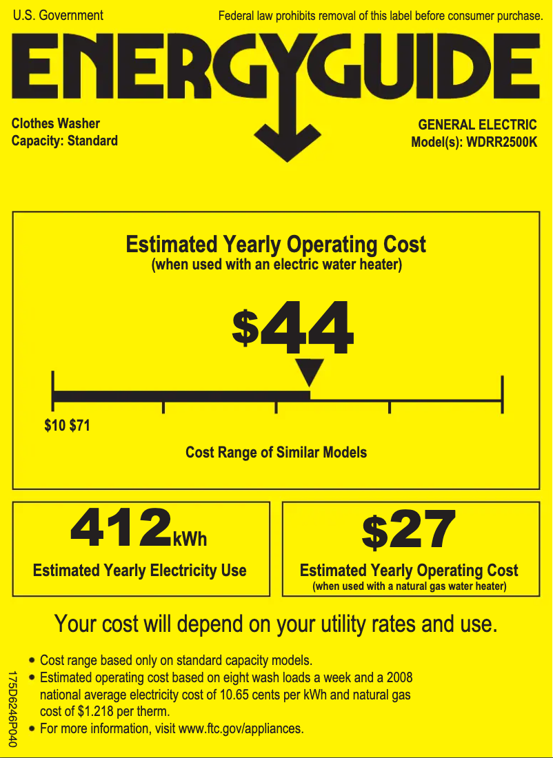 Image de la première page du manuel de l'appareil WDRR2500KWW