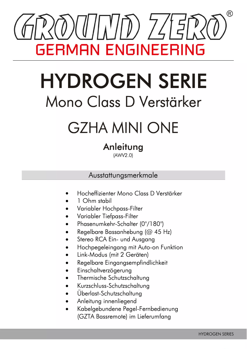 Página 1 del manual Manual de usuario Ground Zero GZHA MINI ONE