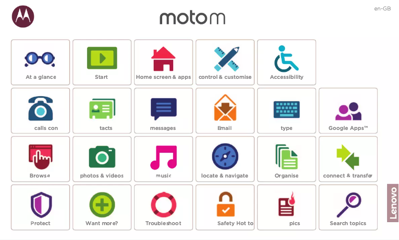 Page 1 de la notice Manuel utilisateur Motorola Moto M