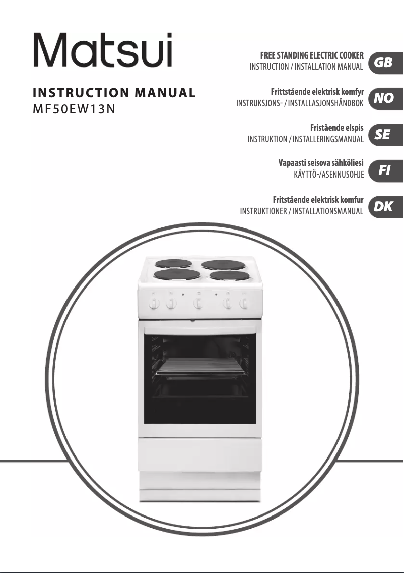 Page n°1 - Manuel utilisateur Matsui MF50EW13N