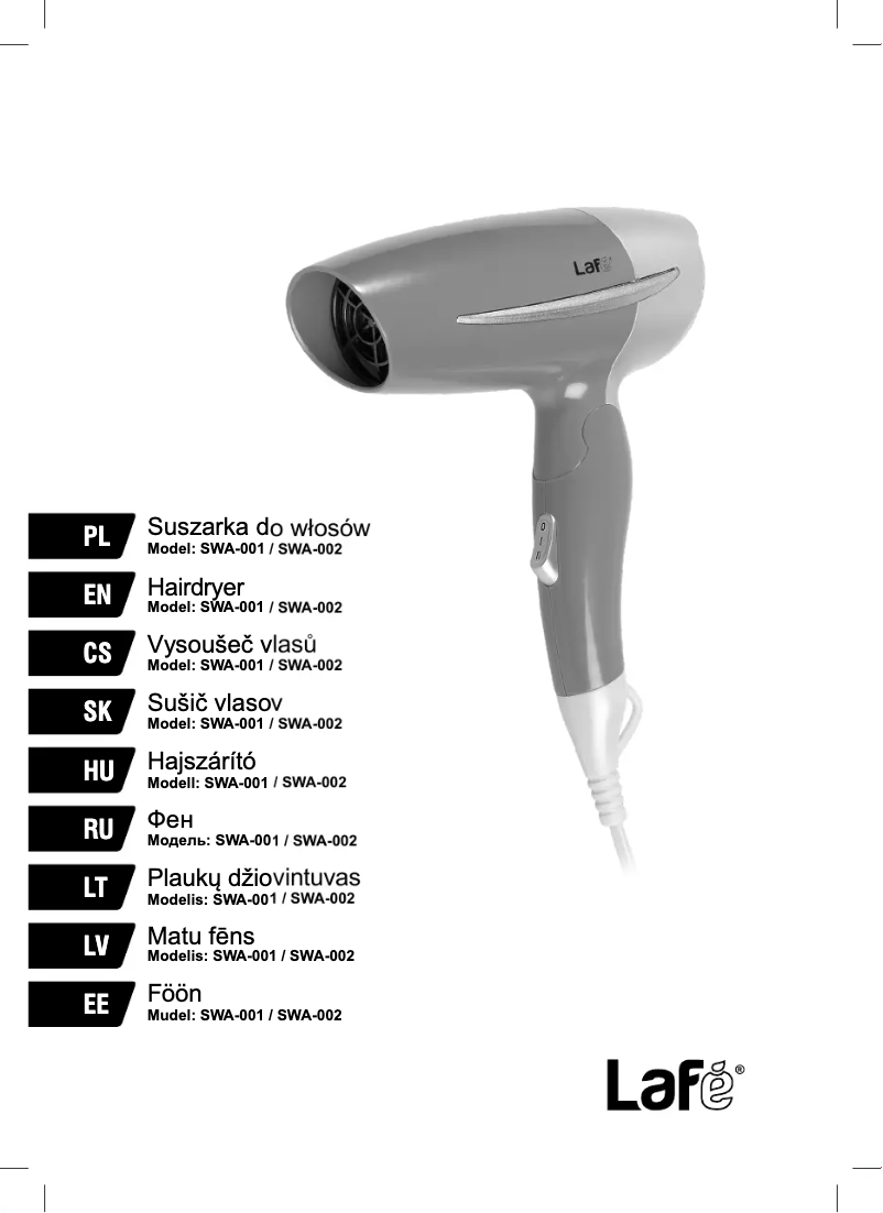 Page 1 de la notice Manuel utilisateur Lafe SWS-001