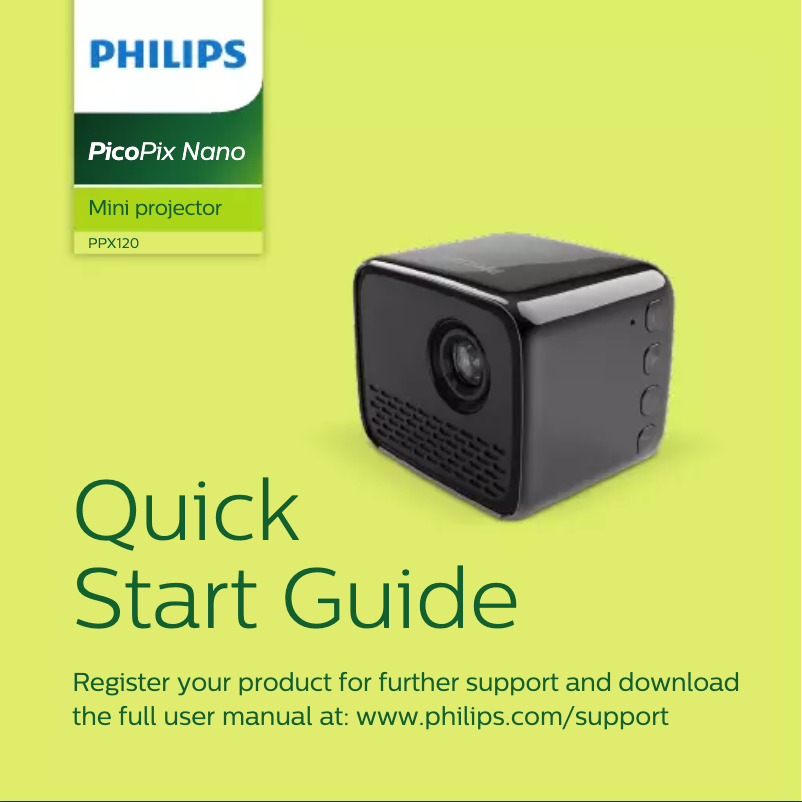 Page 1 de la notice Guide de démarrage rapide Philips PicoPix Nano PPX120