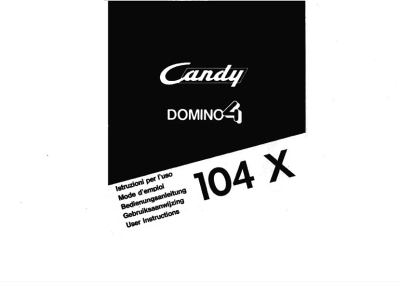 Page n°1 - Manuel utilisateur Candy Domino4 104X