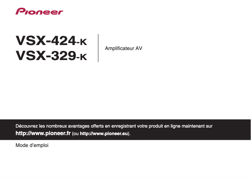 Page n°1 - Manuel utilisateur Pioneer VSX-424