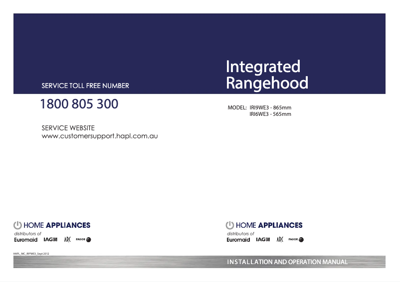 Page 1 de la notice Manuel utilisateur ARC IRI9WE3