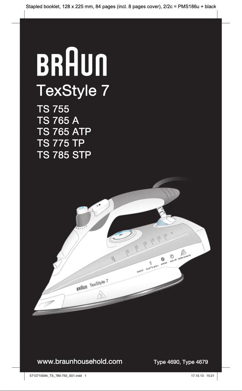 Page n°1 - Manuel utilisateur Braun TexStyle 7 TS 785 STP