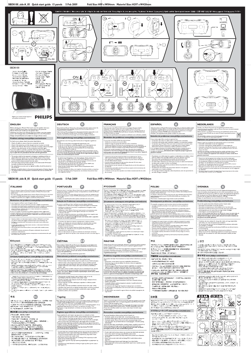 Page 1 de la notice Manuel utilisateur Philips SBD8100