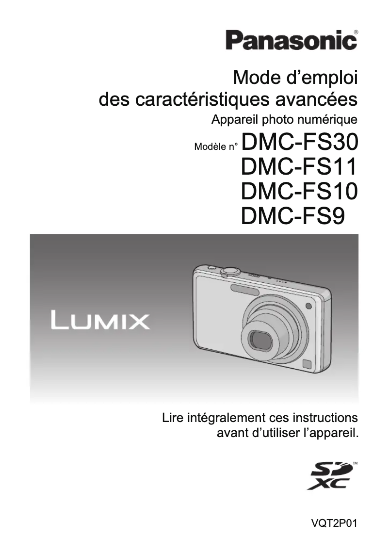 Page 1 de la notice Manuel utilisateur Panasonic Lumix DMC-FS9
