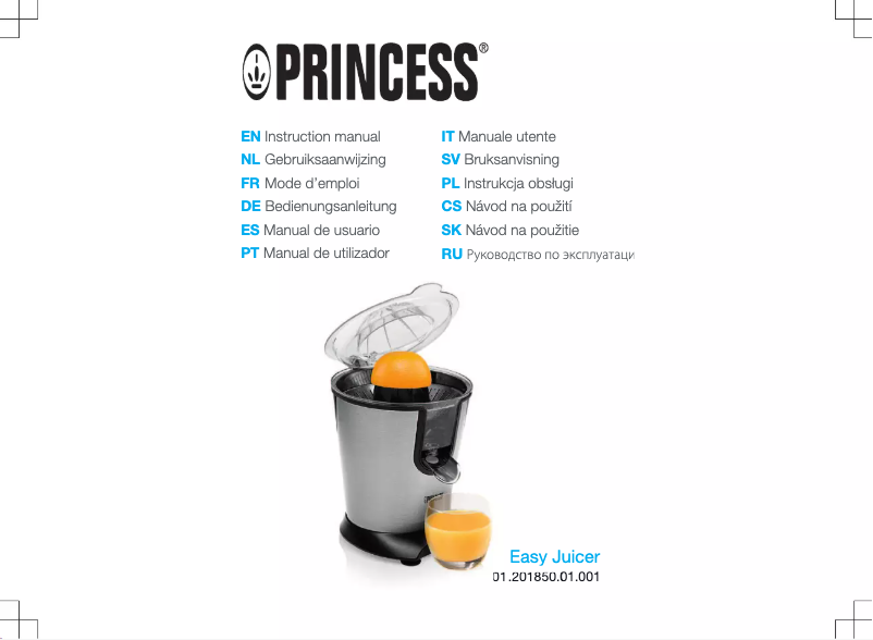 Page 1 de la notice Manuel utilisateur Princess 201850