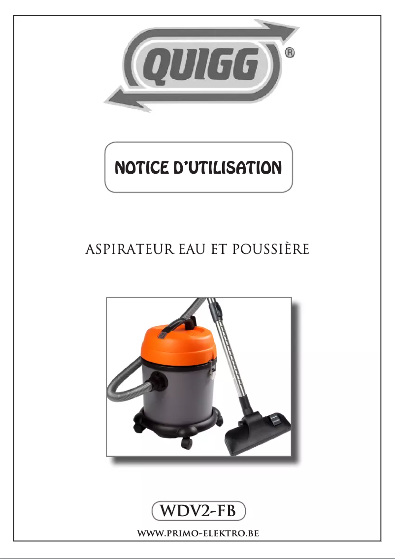 Page 1 de la notice Manuel utilisateur Quigg WDV2