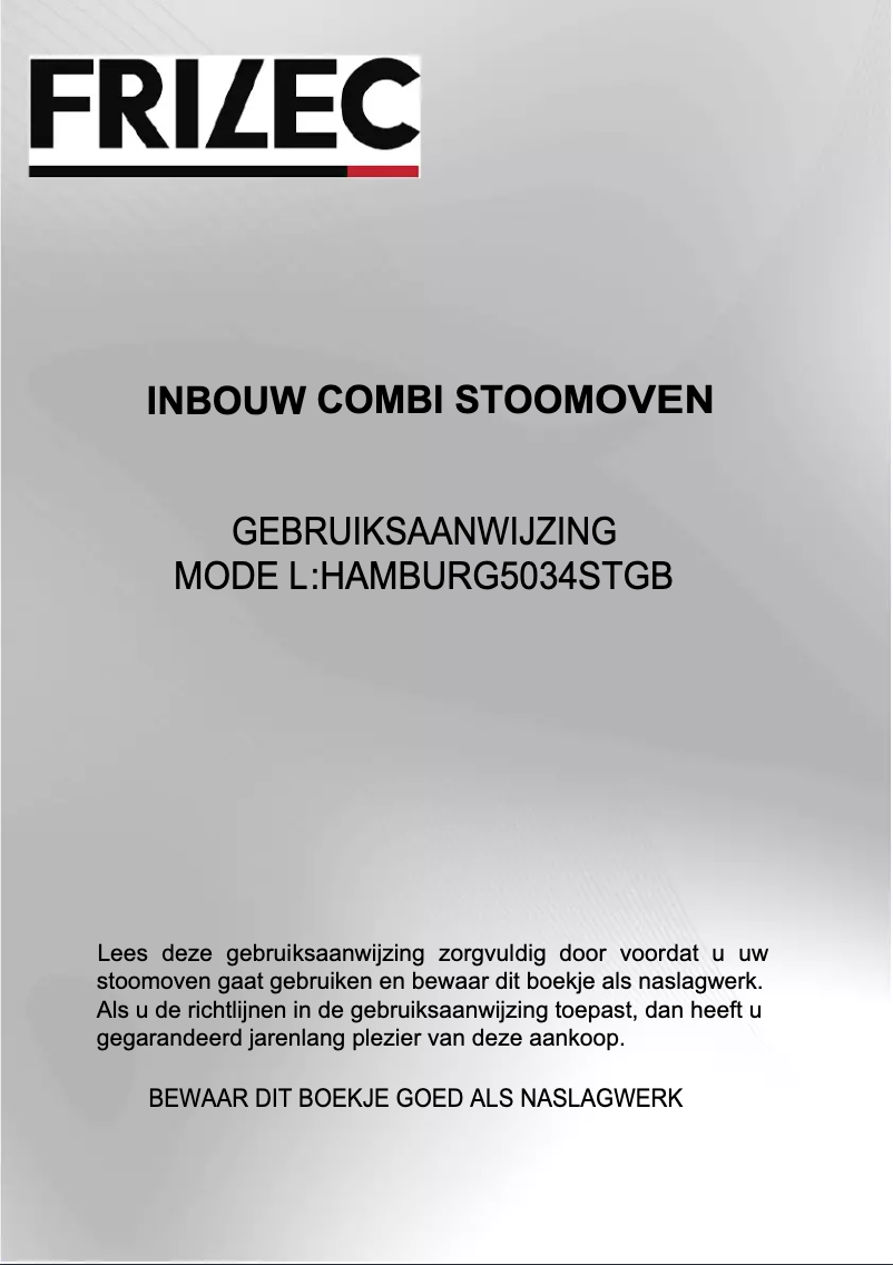 Page n°1 - Manuel utilisateur Frilec HAMBURG5034STGB