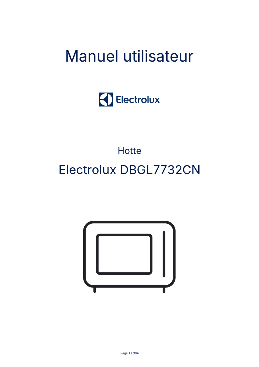Page n°1 - Manuel utilisateur Electrolux DBGL7732CN