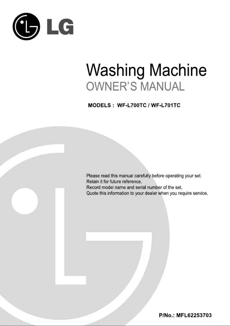 Page n°1 - Manuel utilisateur LG WF-L700TC