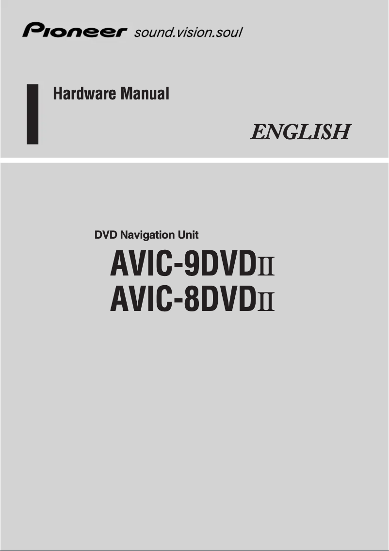Image de la première page du manuel de l'appareil AVIC-9 DVD II