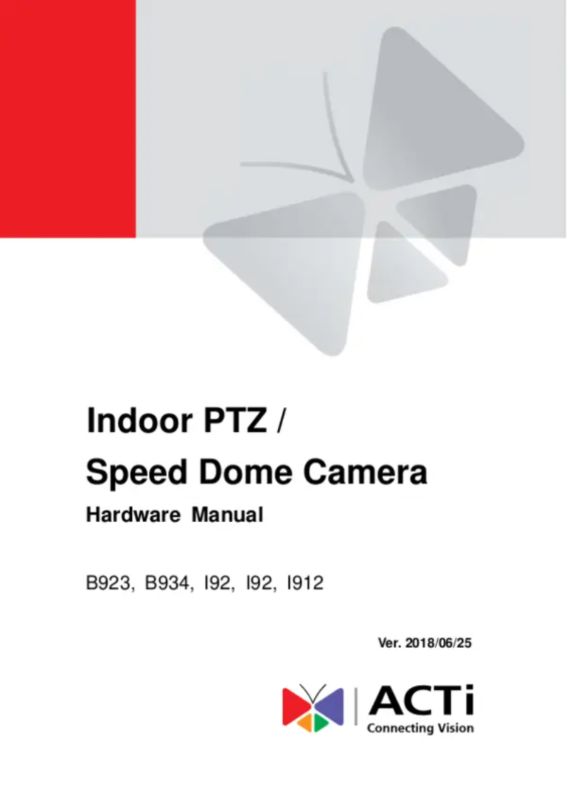 Page 1 de la notice Manuel utilisateur ACTi B923