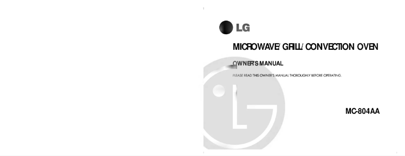 Page 1 de la notice Manuel utilisateur LG MC-804AA