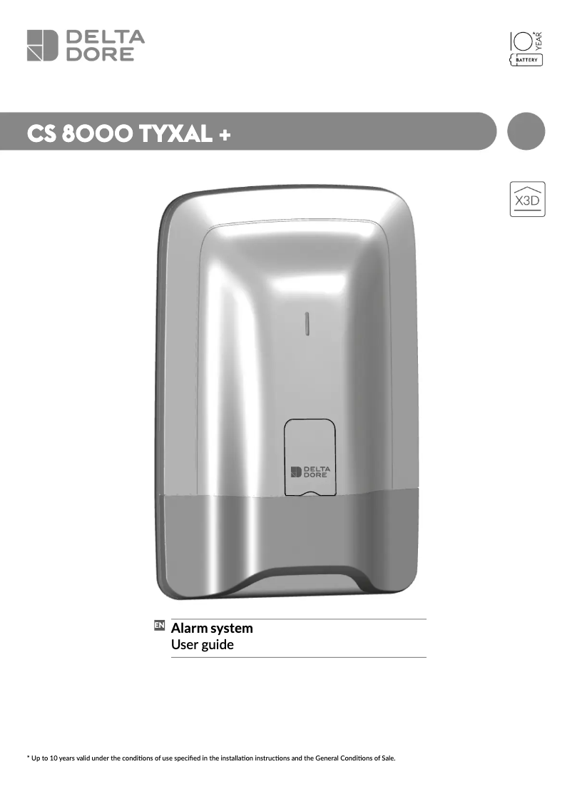 Image de la première page du manuel de l'appareil Tyxal+ CS 8000