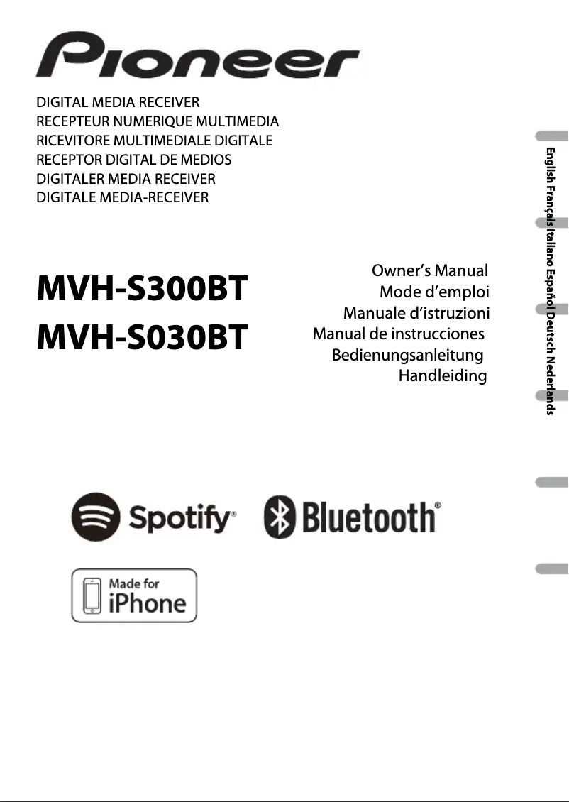 Page n°1 - Manuel utilisateur Pioneer MVH-S300BT