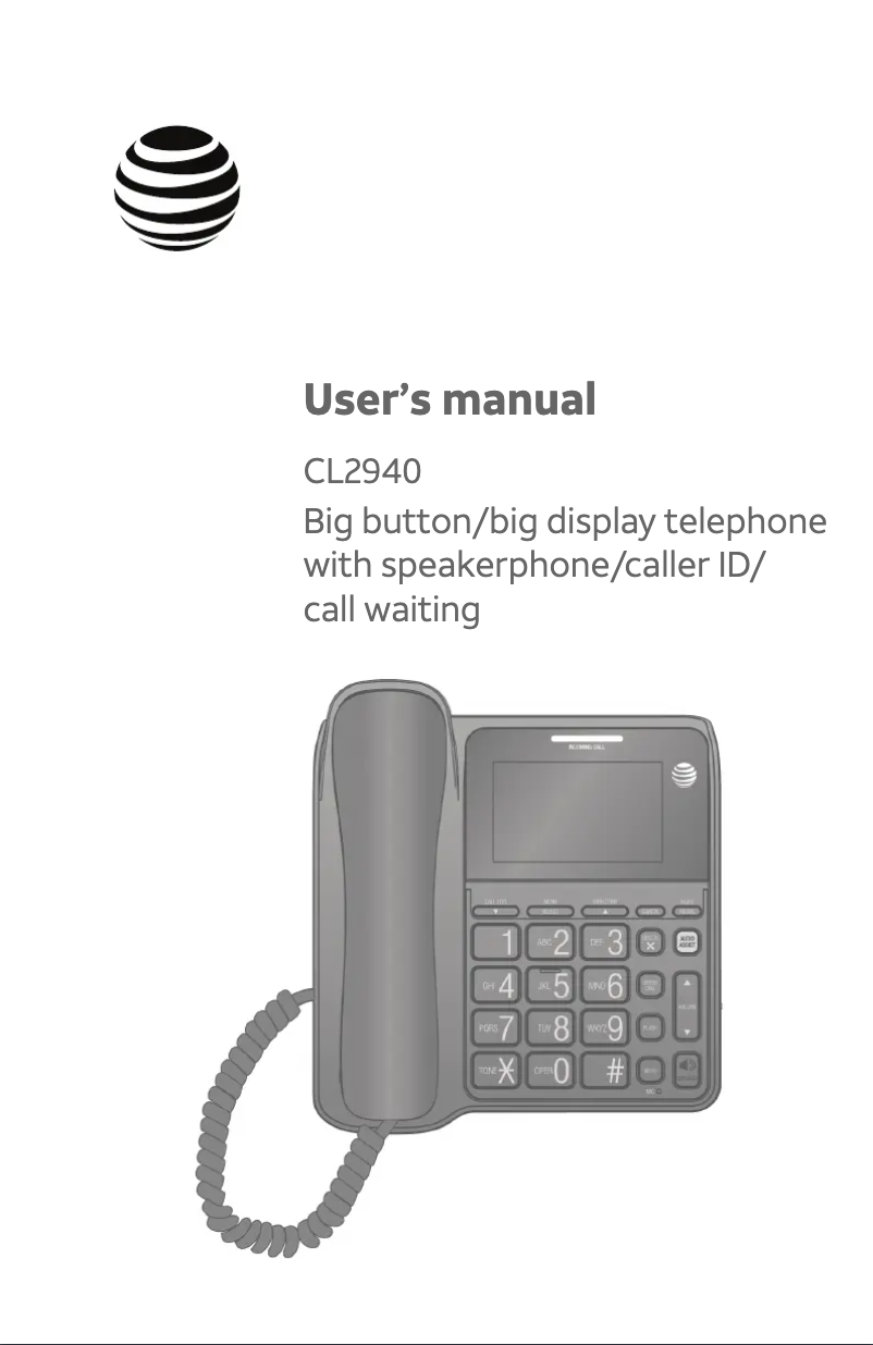 Página 1 del manual Manual de usuario AT&T CL2940