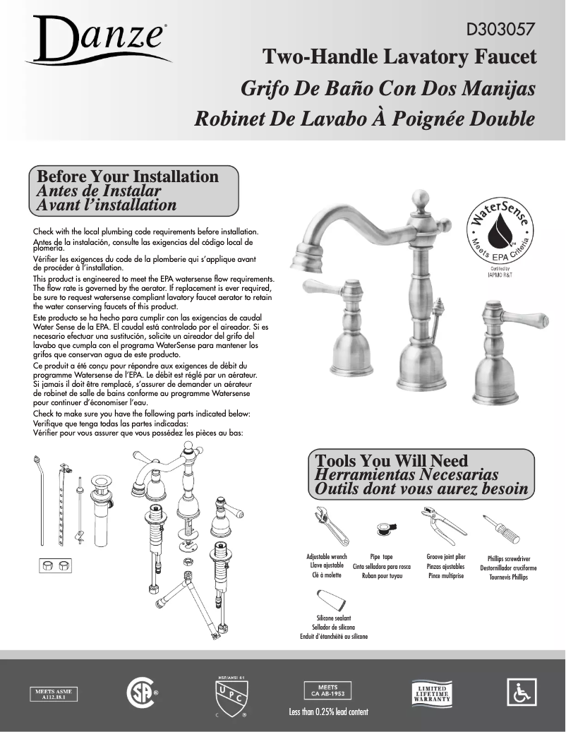 Image de la première page du manuel de l'appareil D303057