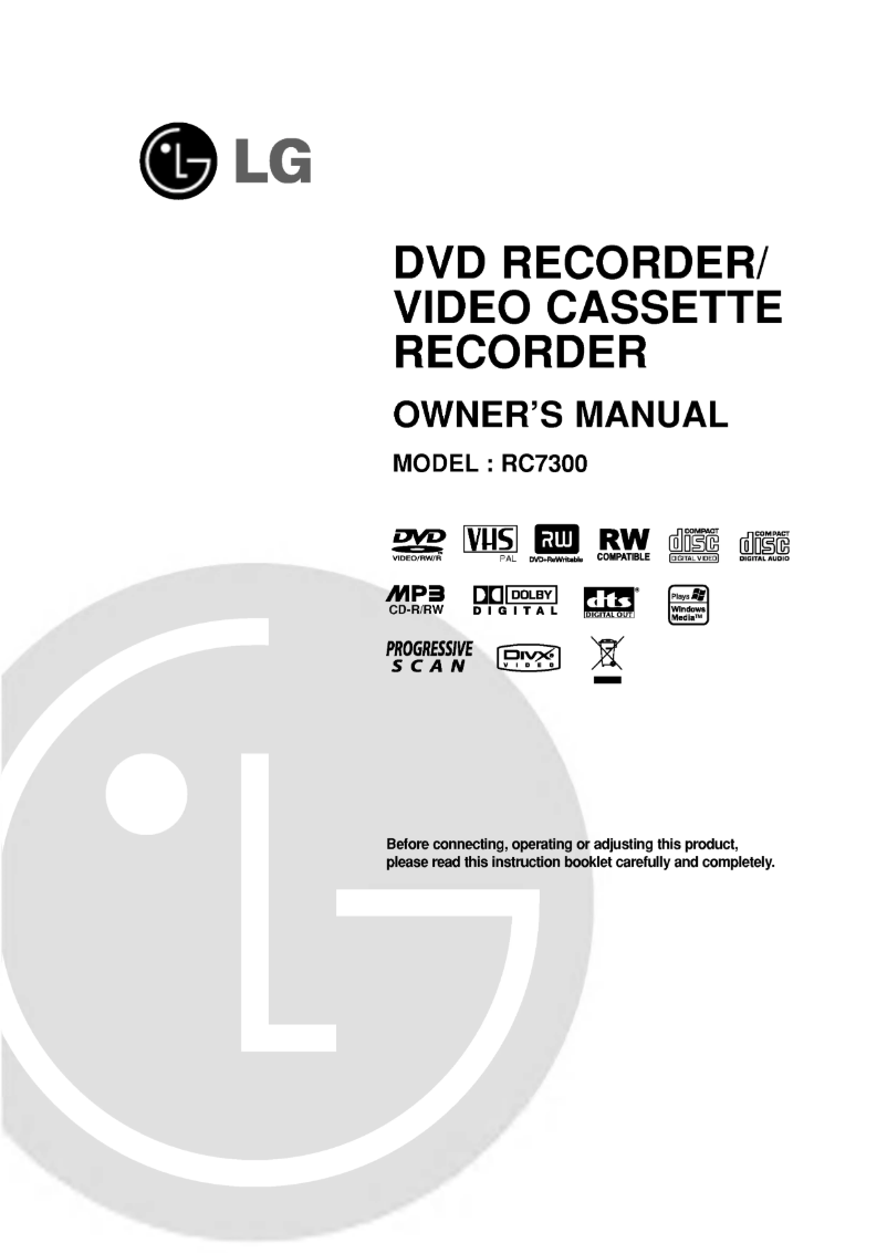 Page n°1 - Manuel utilisateur LG RC7300