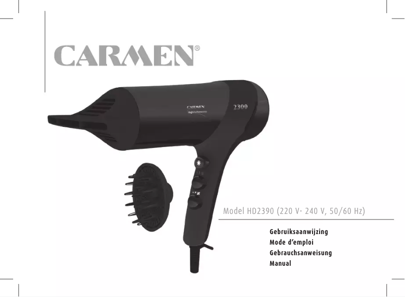 Page 1 of the manual User Manual Carmen High Performance 2300 HD2390