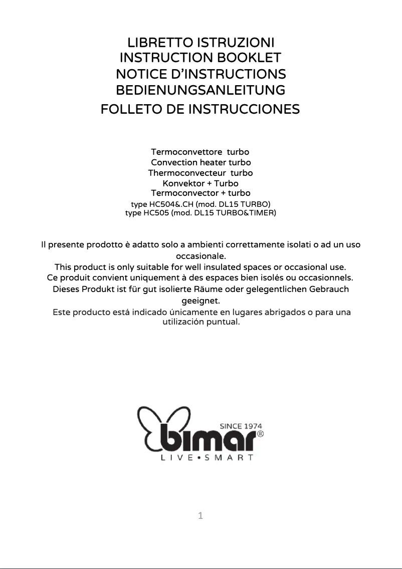 Page 1 of the manual User Manual Bimar HC505