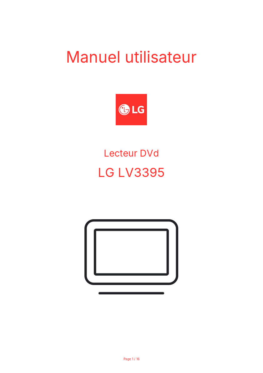 Page n°1 - Manuel utilisateur LG LV3395