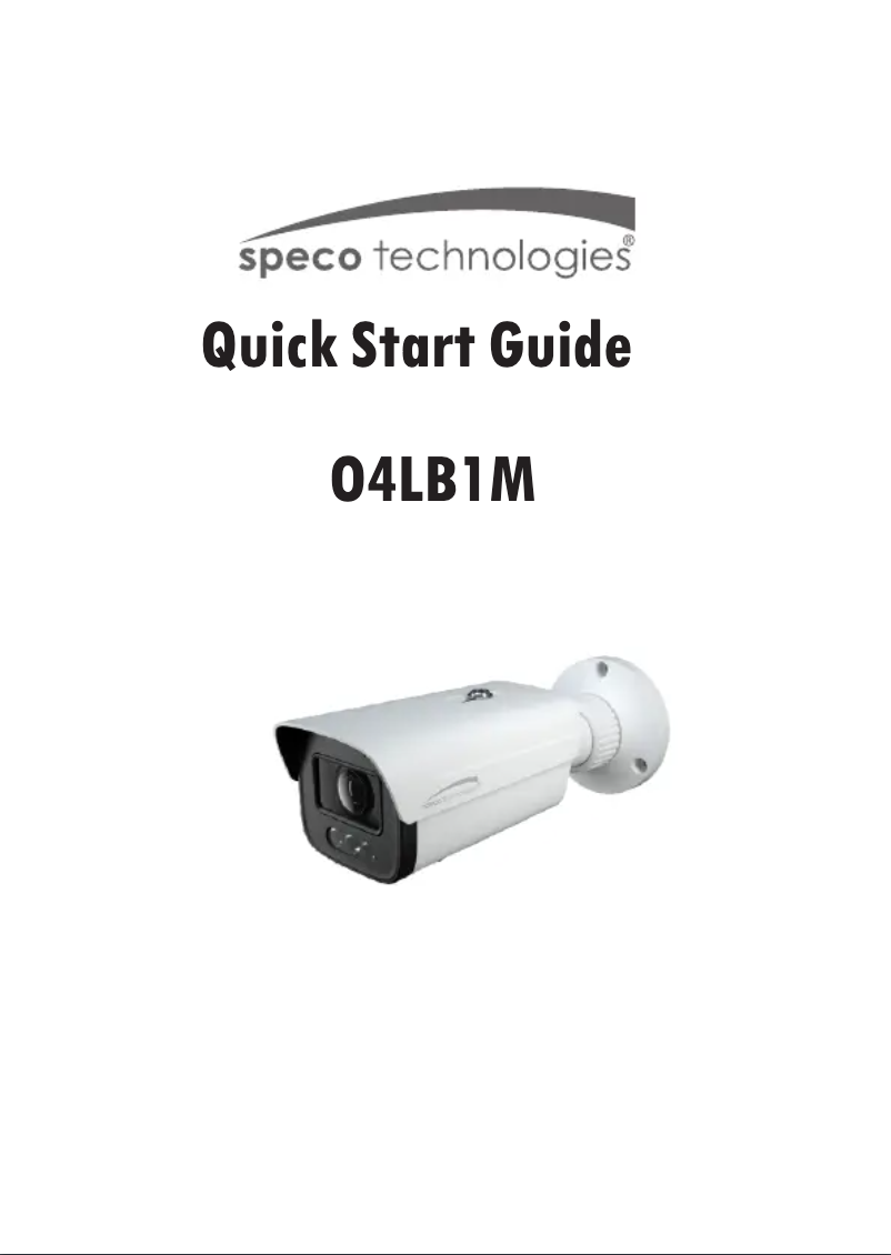 Página 1 del manual Guía de inicio rápido Speco Technologies O4LB1M